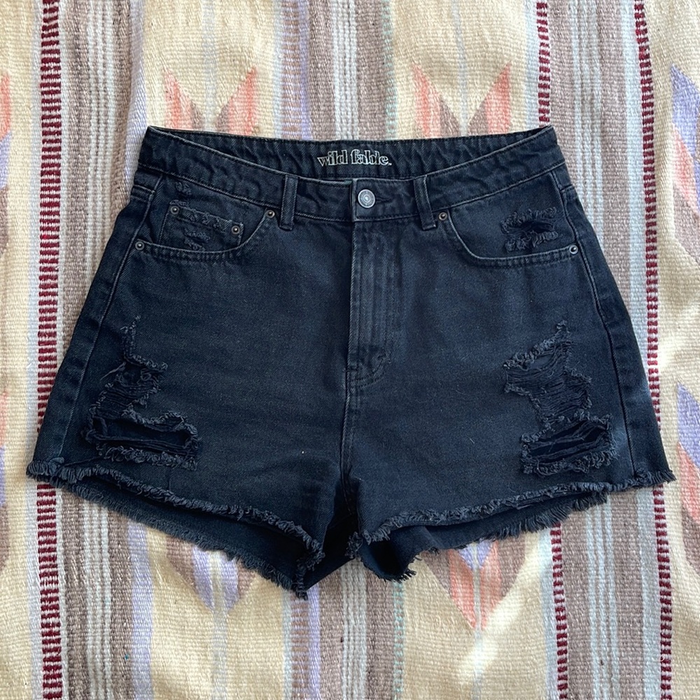 Black Denim Jean Shorts